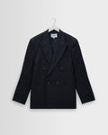 Vigo - Navy Linen Double-Breasted Blazer