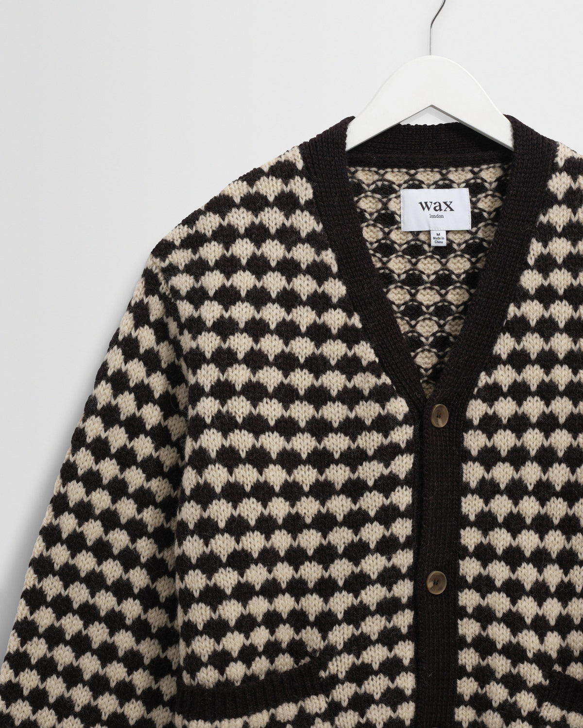 Walker - Black And Ecru Bubble Knit Cardigan