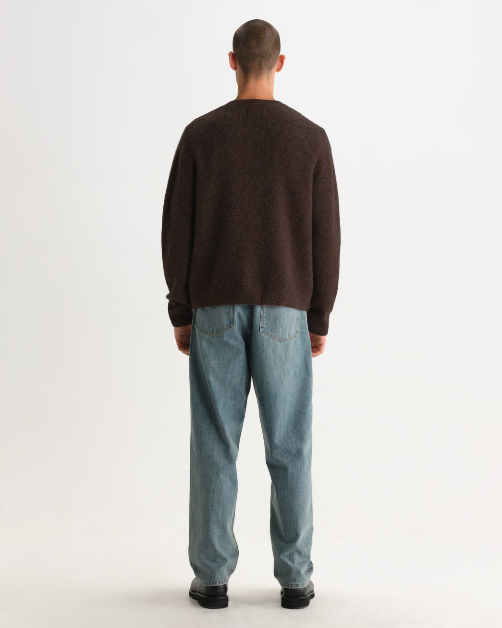Walker - Chocolate Brown Fluffy Wool Knit Cardigan
