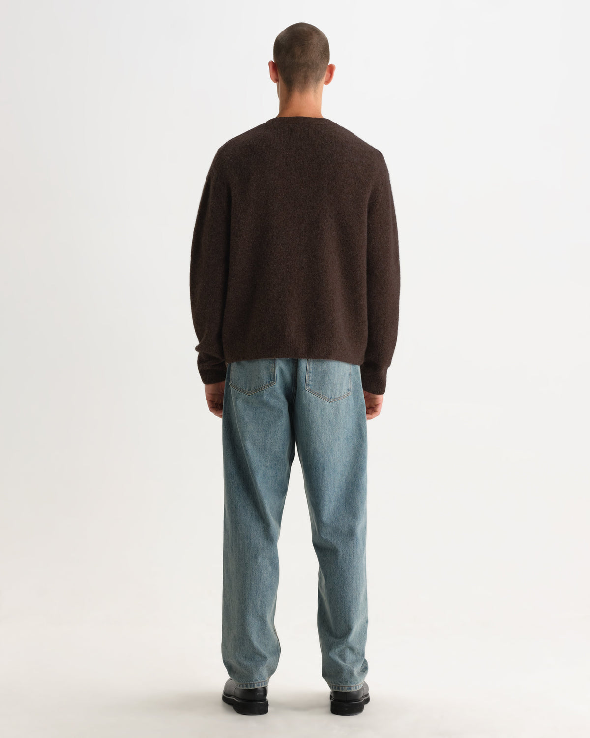 Walker - Chocolate Brown Fluffy Wool Knit Cardigan