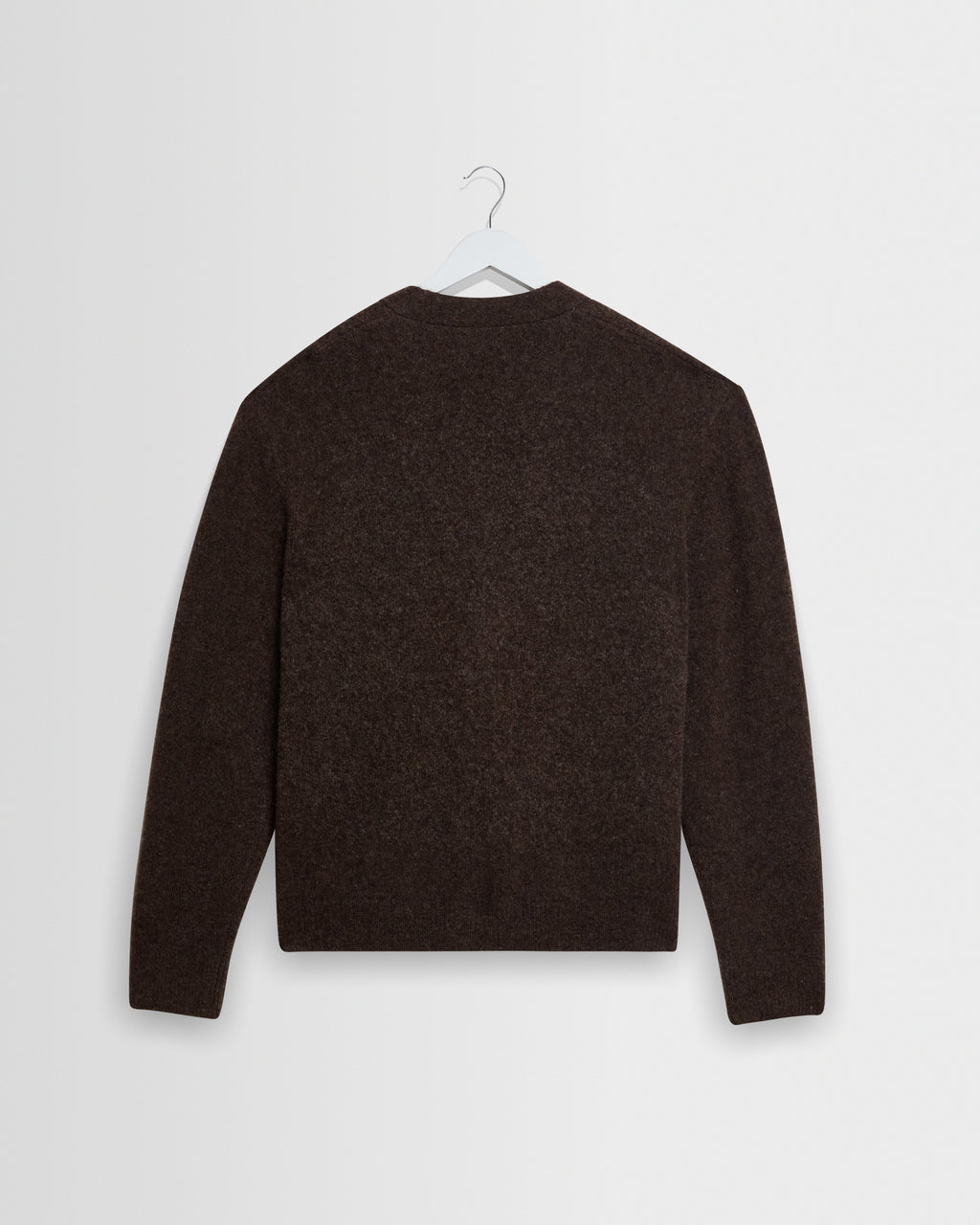 Walker - Chocolate Brown Fluffy Wool Knit Cardigan
