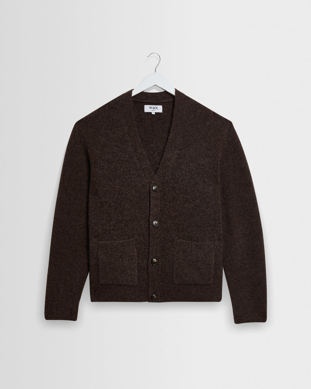 Walker - Chocolate Brown Fluffy Wool Knit Cardigan