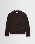 Walker - Chocolate Brown Fluffy Wool Knit Cardigan