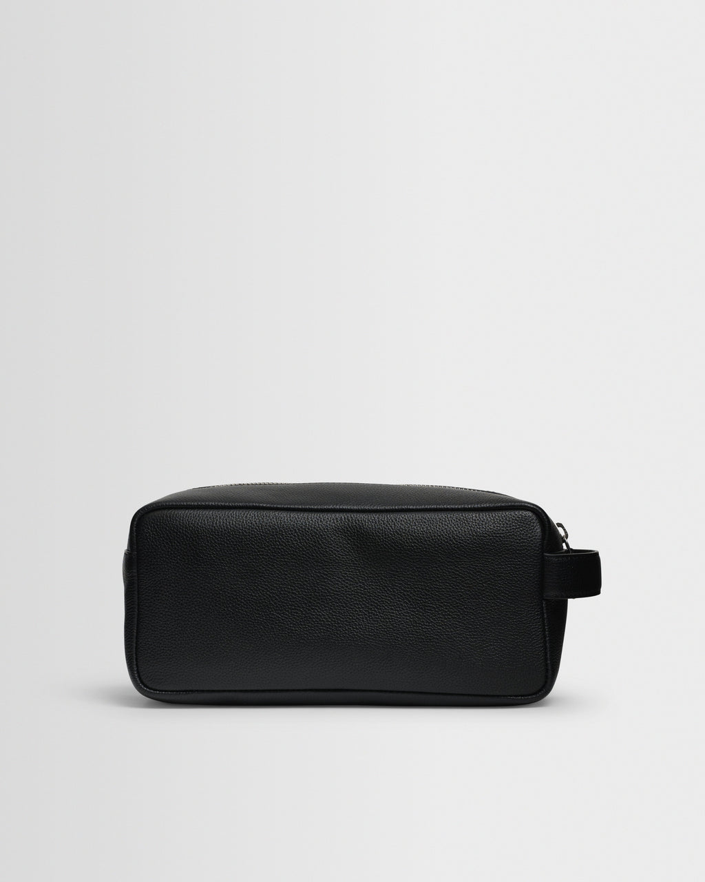 Wells - Black Grain Leather Wash Bag