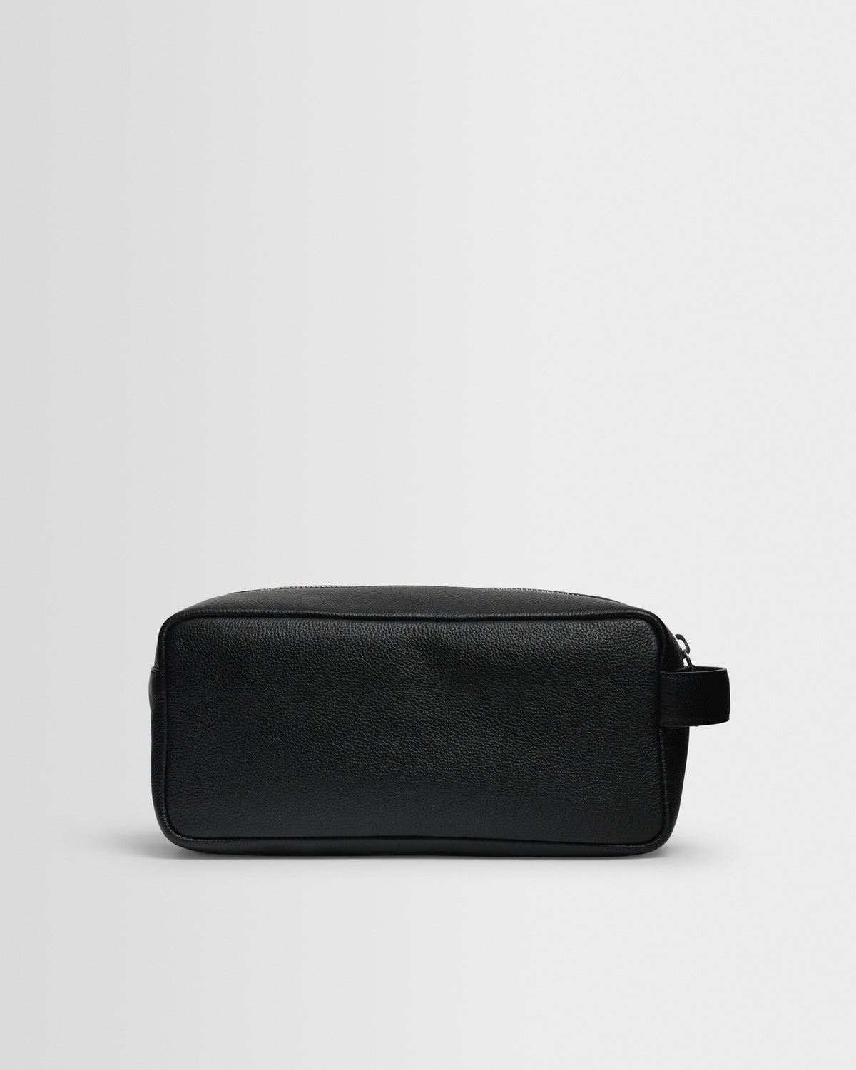 Wells - Black Grain Leather Wash Bag