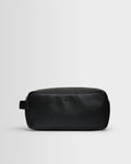 Wells - Black Grain Leather Wash Bag