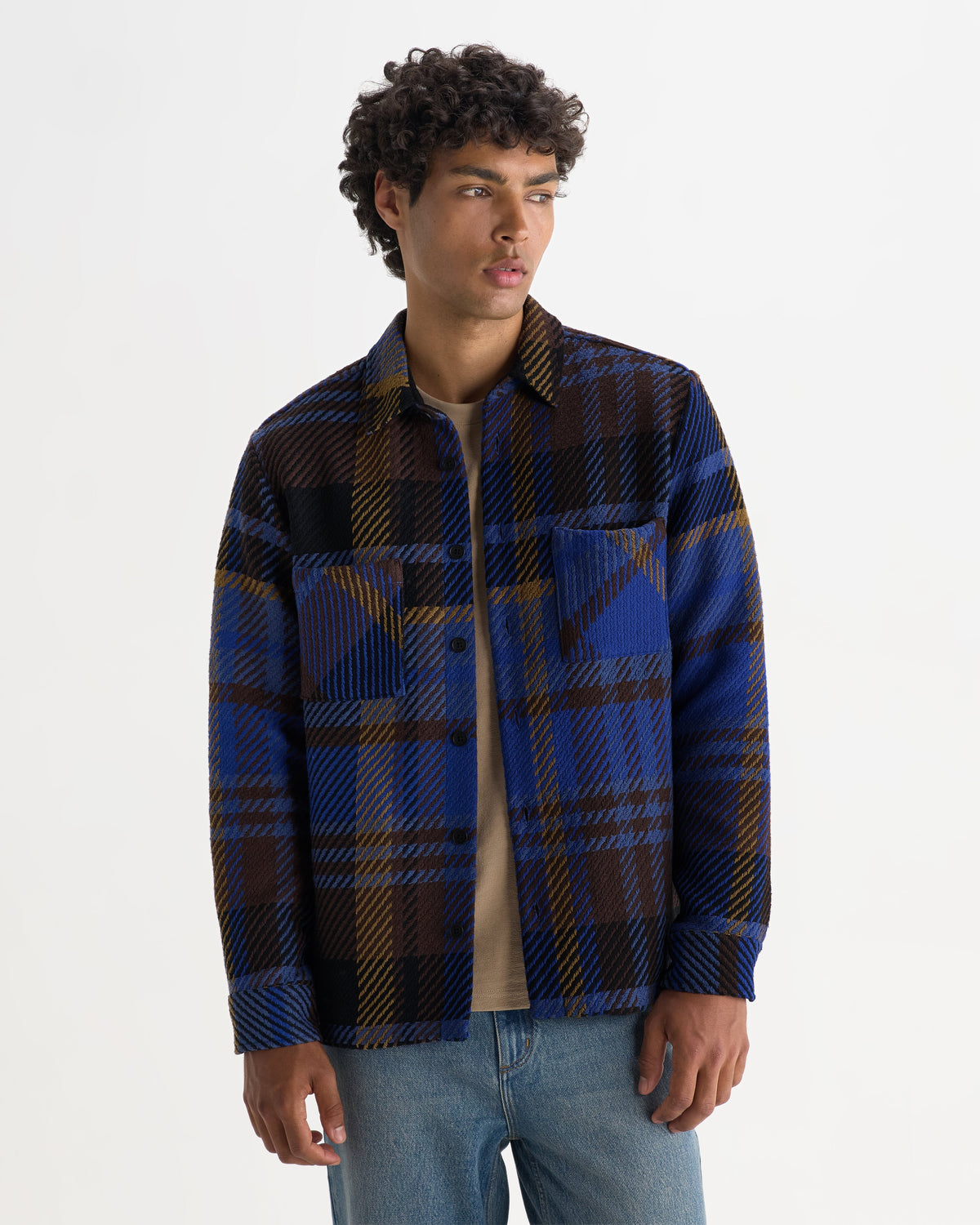 Whiting - Blue And Brown Bold Check Overshirt