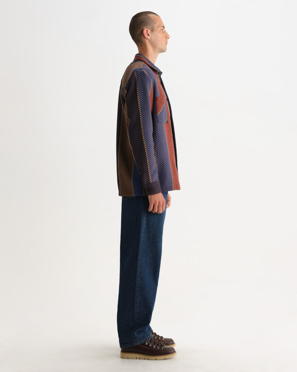 Whiting - Blue And Brown Walter Stripe Overshirt