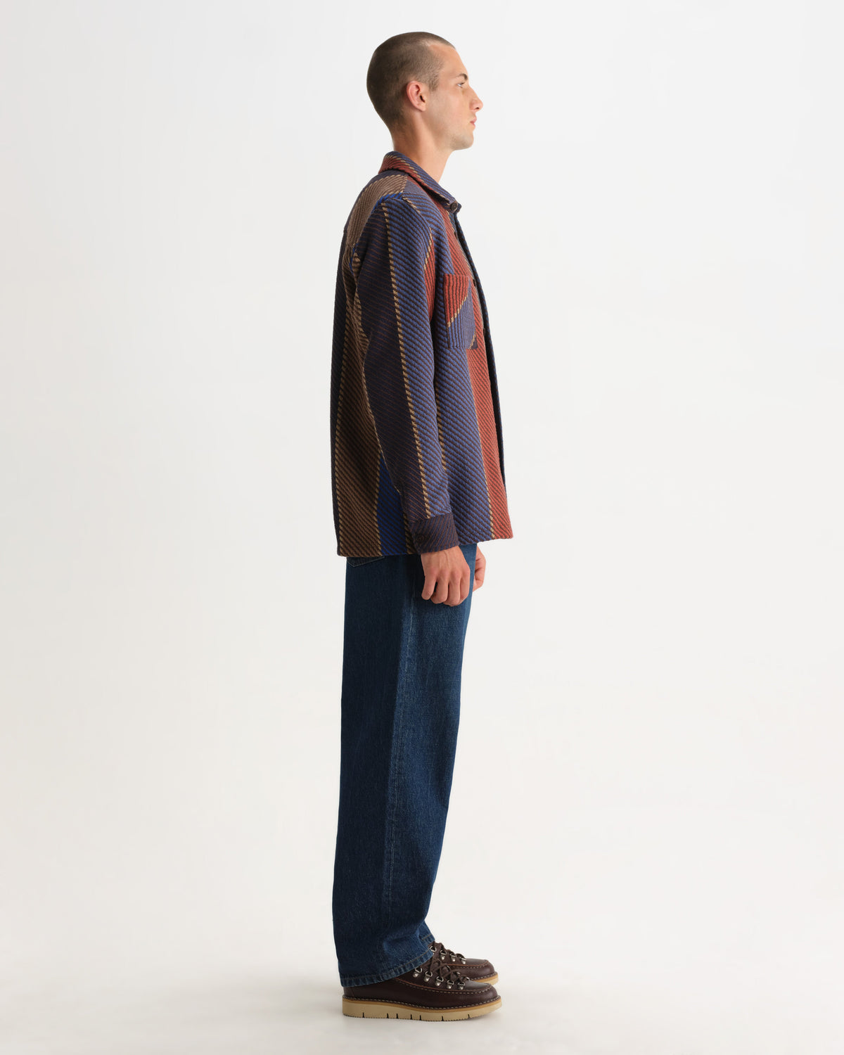 Whiting - Blue And Brown Walter Stripe Overshirt