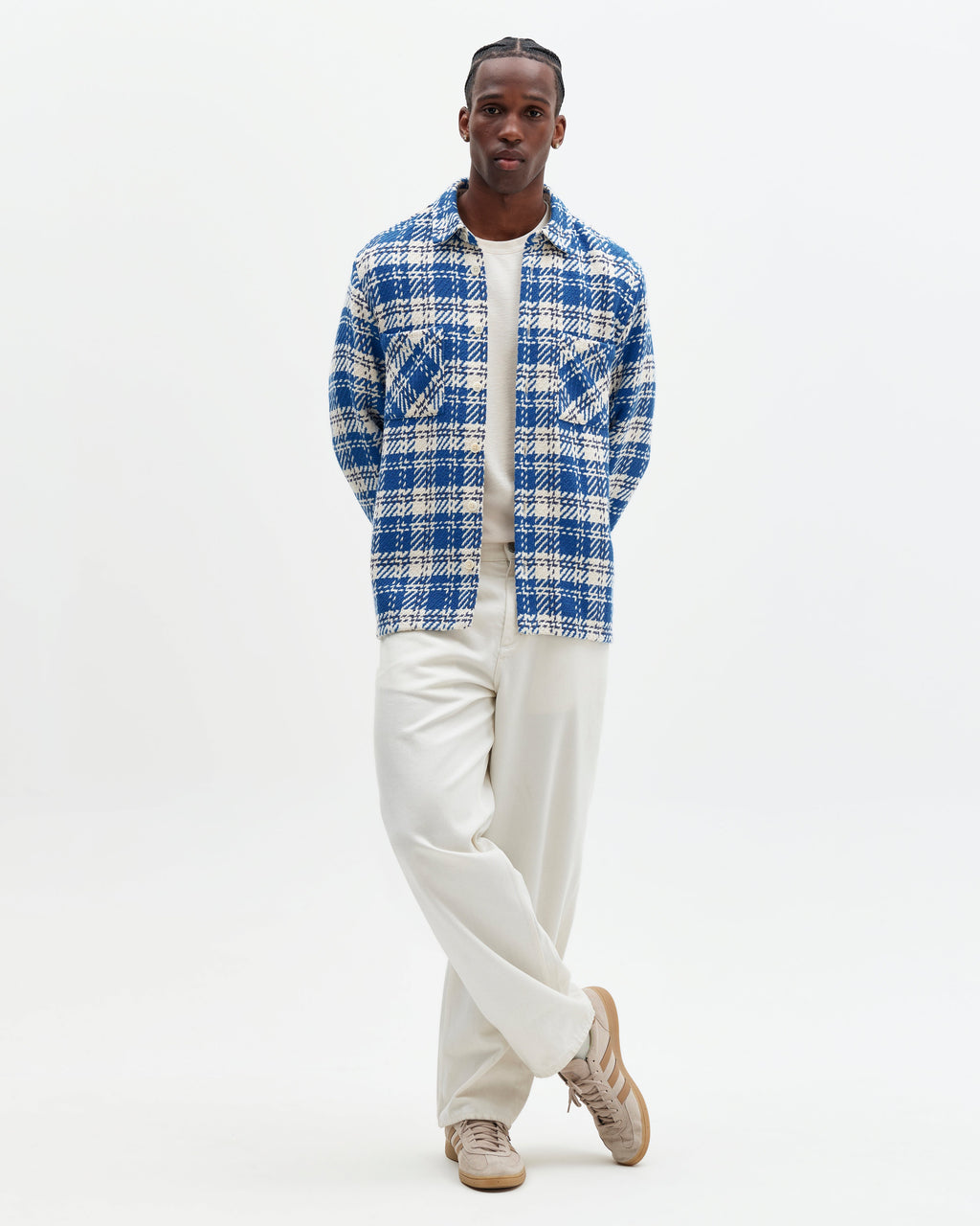 Whiting - Blue And Ecru Oran Check Overshirt