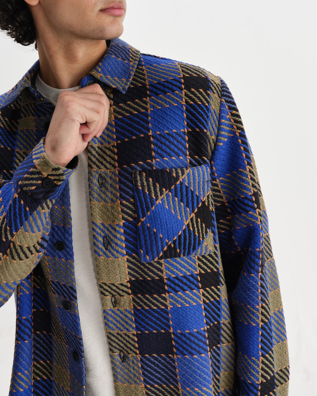 Whiting - Blue And Khaki Pike Check Overshirt
