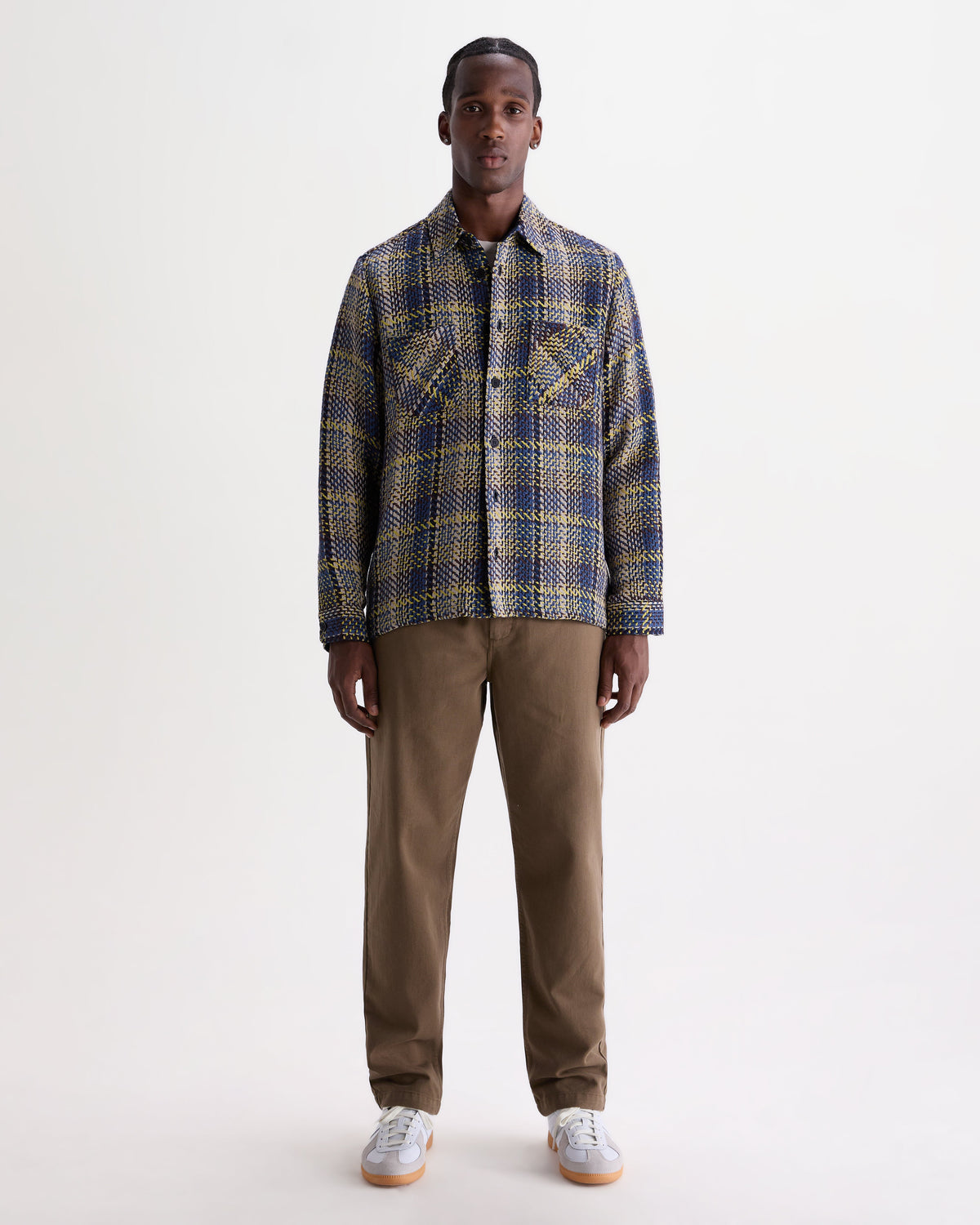 Whiting - Blue And Multicolour Grain Check Overshirt