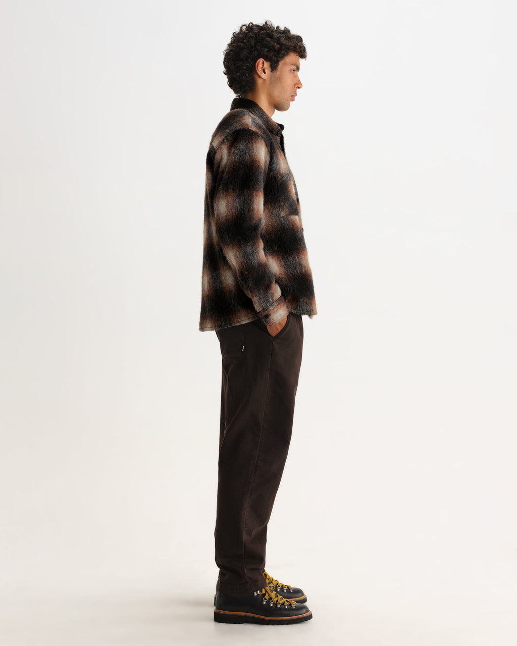 Whiting - Brown And Black Elm Wool Blend Check Overshirt
