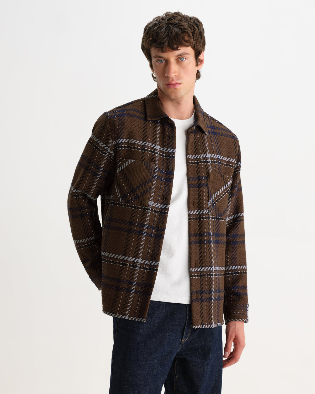 Whiting - Brown And Blue Moon Check Overshirt