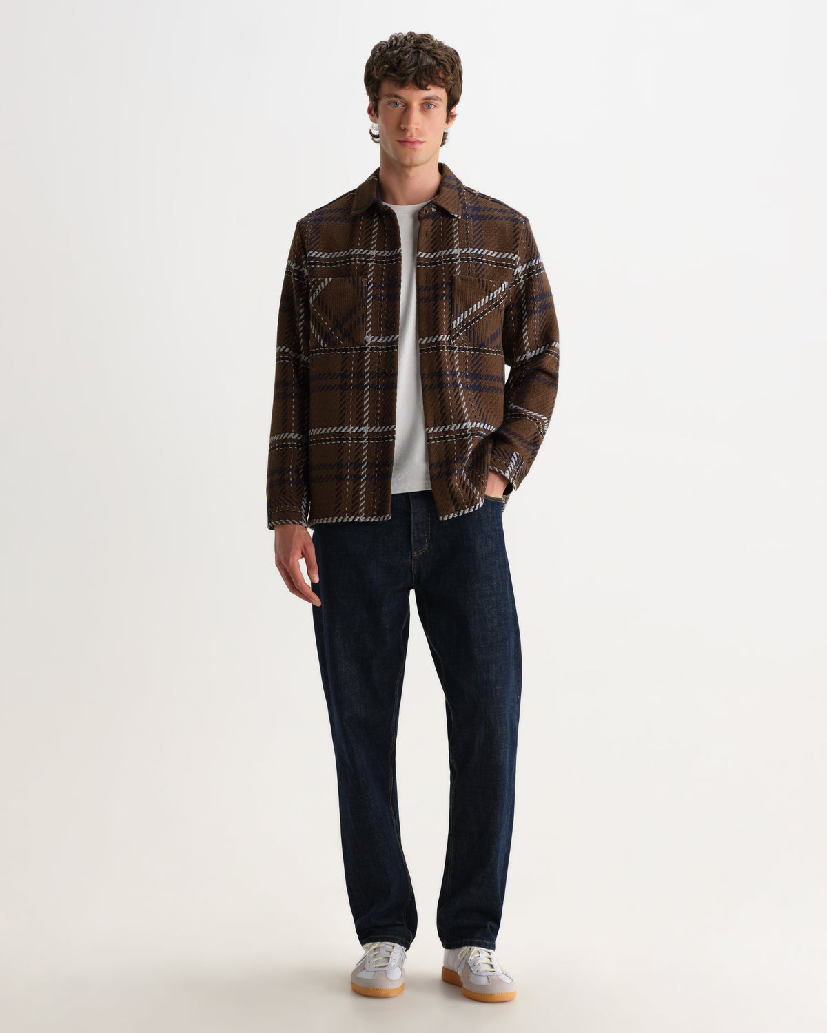 Whiting - Brown And Blue Moon Check Overshirt
