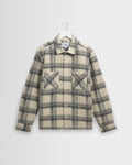 Whiting - Ecru And Grey Check Wool Blend Overshirt