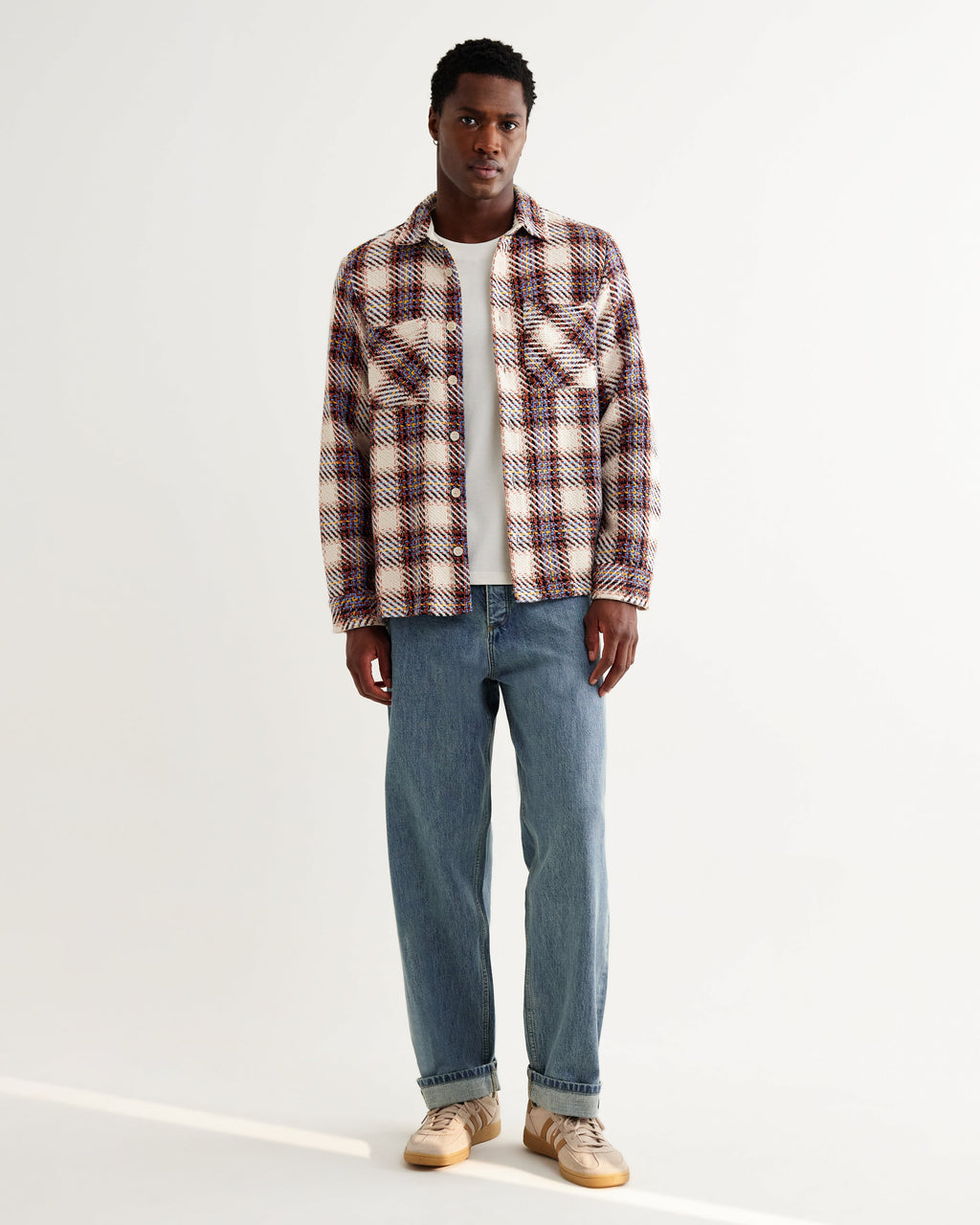 Whiting - Ecru And Multicolour Hutton Check Overshirt