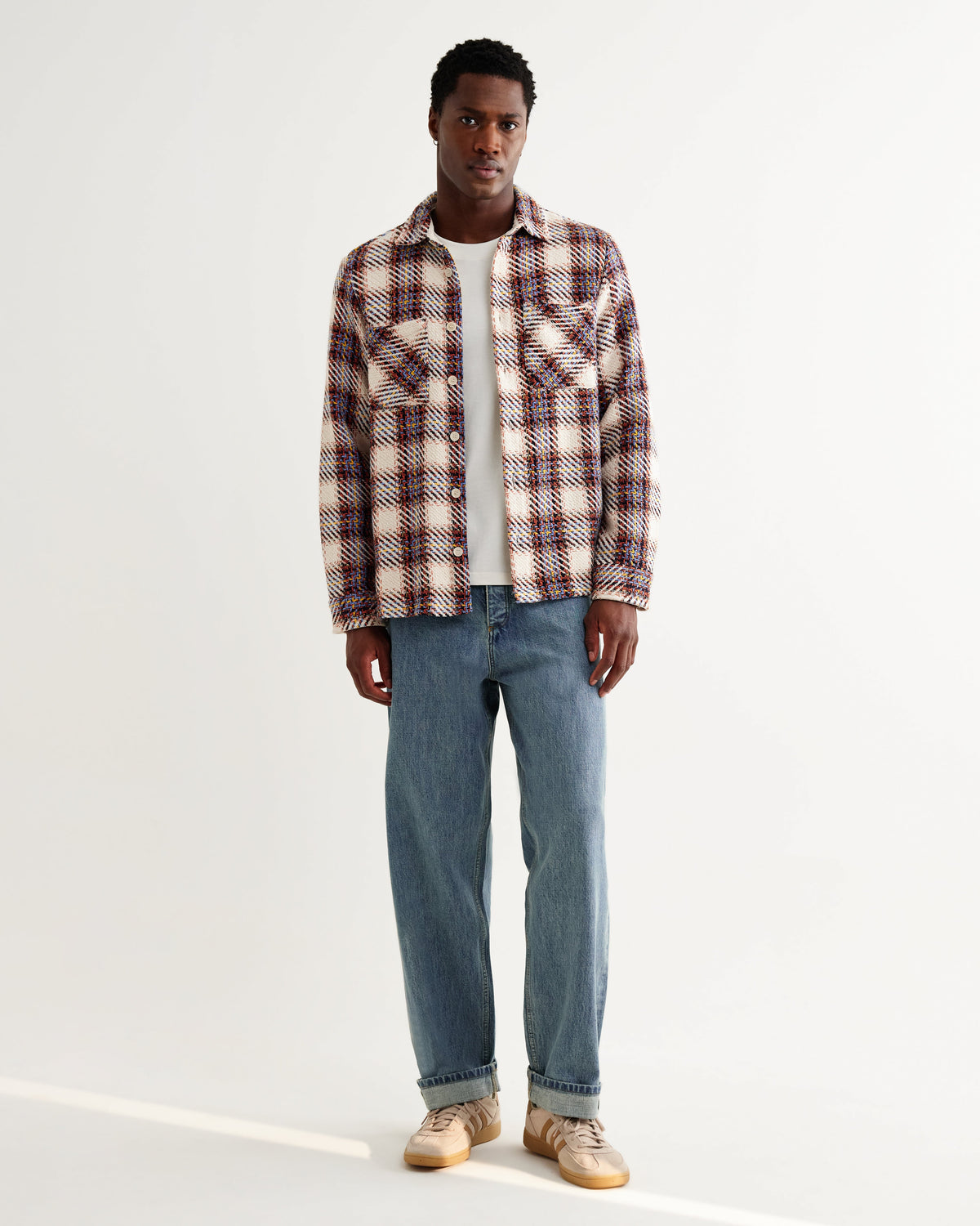 Whiting - Ecru And Multicolour Hutton Check Overshirt