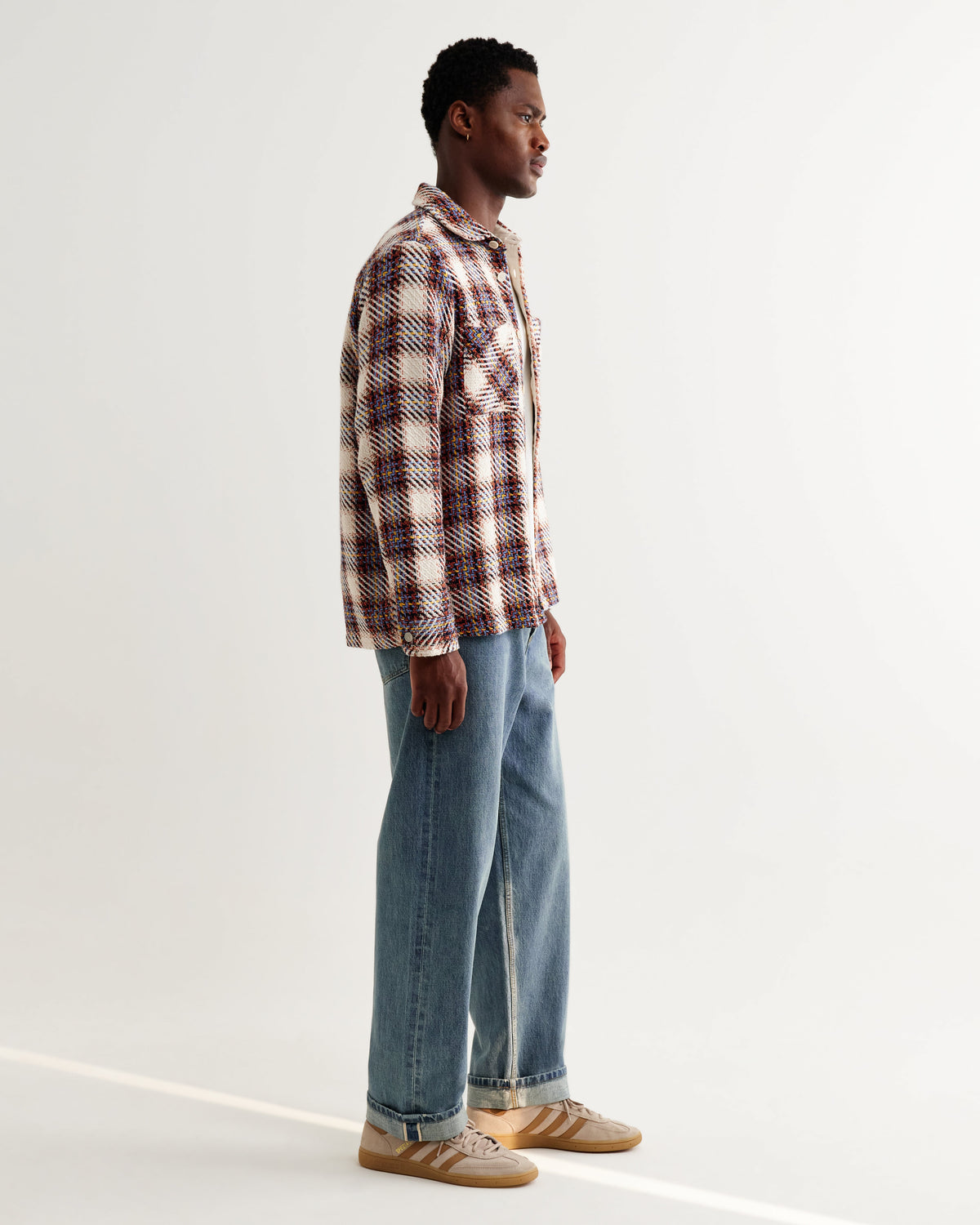 Whiting - Ecru And Multicolour Hutton Check Overshirt