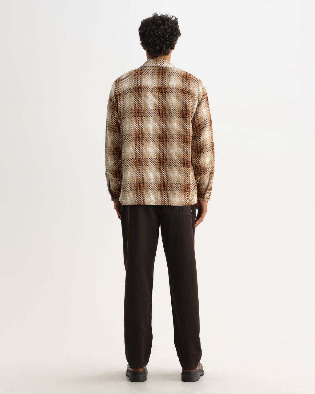 Whiting - Natural And Ecru Overlap Check Overshirt