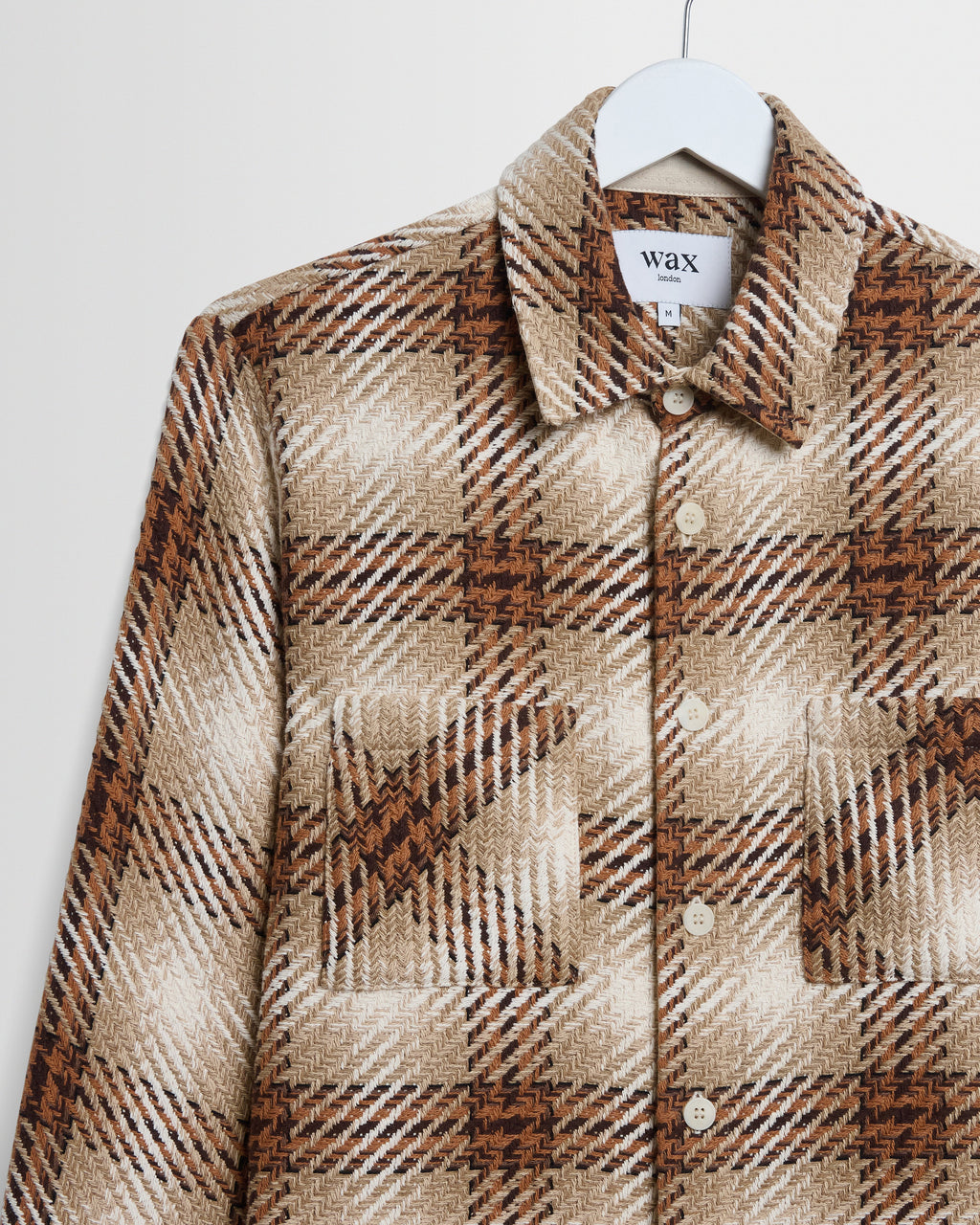 Whiting - Natural And Ecru Overlap Check Overshirt