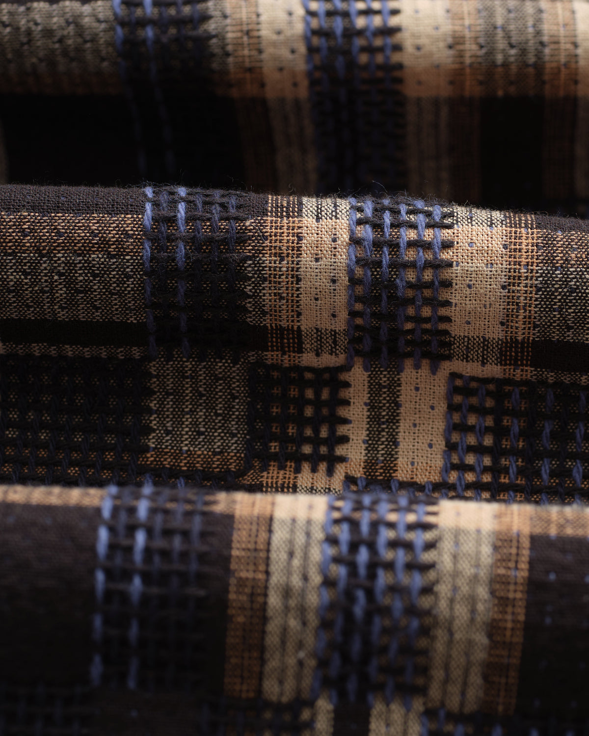 Whiting - Natural And Navy Glitch Check Overshirt