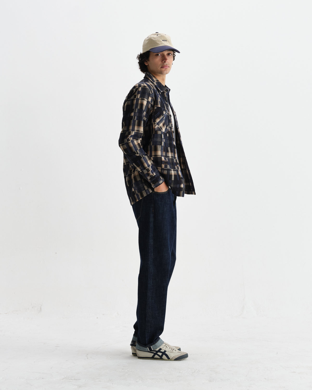 Whiting - Natural And Navy Glitch Check Overshirt