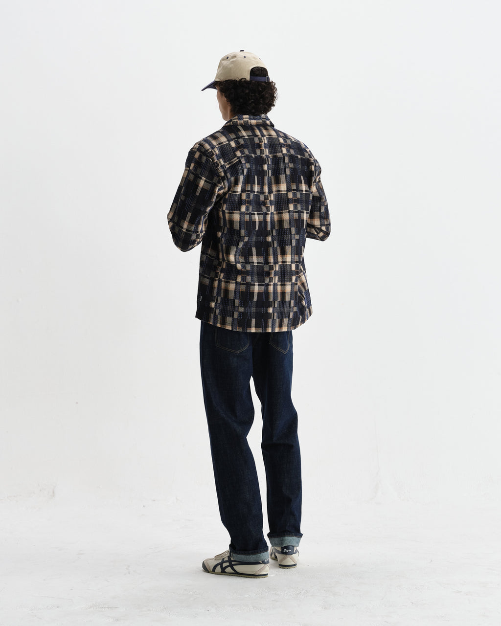 Whiting - Natural And Navy Glitch Check Overshirt