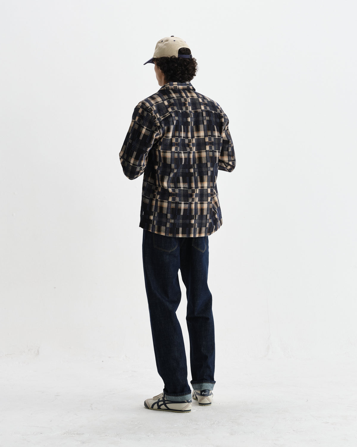 Whiting - Natural And Navy Glitch Check Overshirt