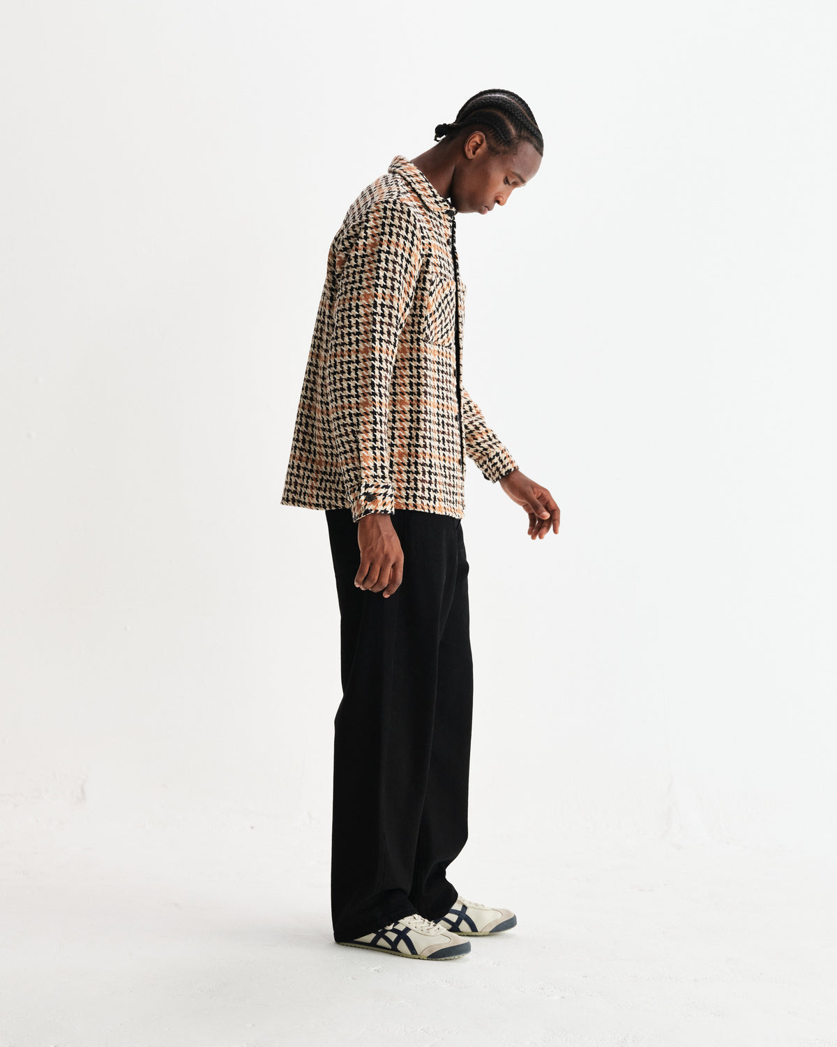 Whiting - Natural Houndstooth-Weave Overshirt