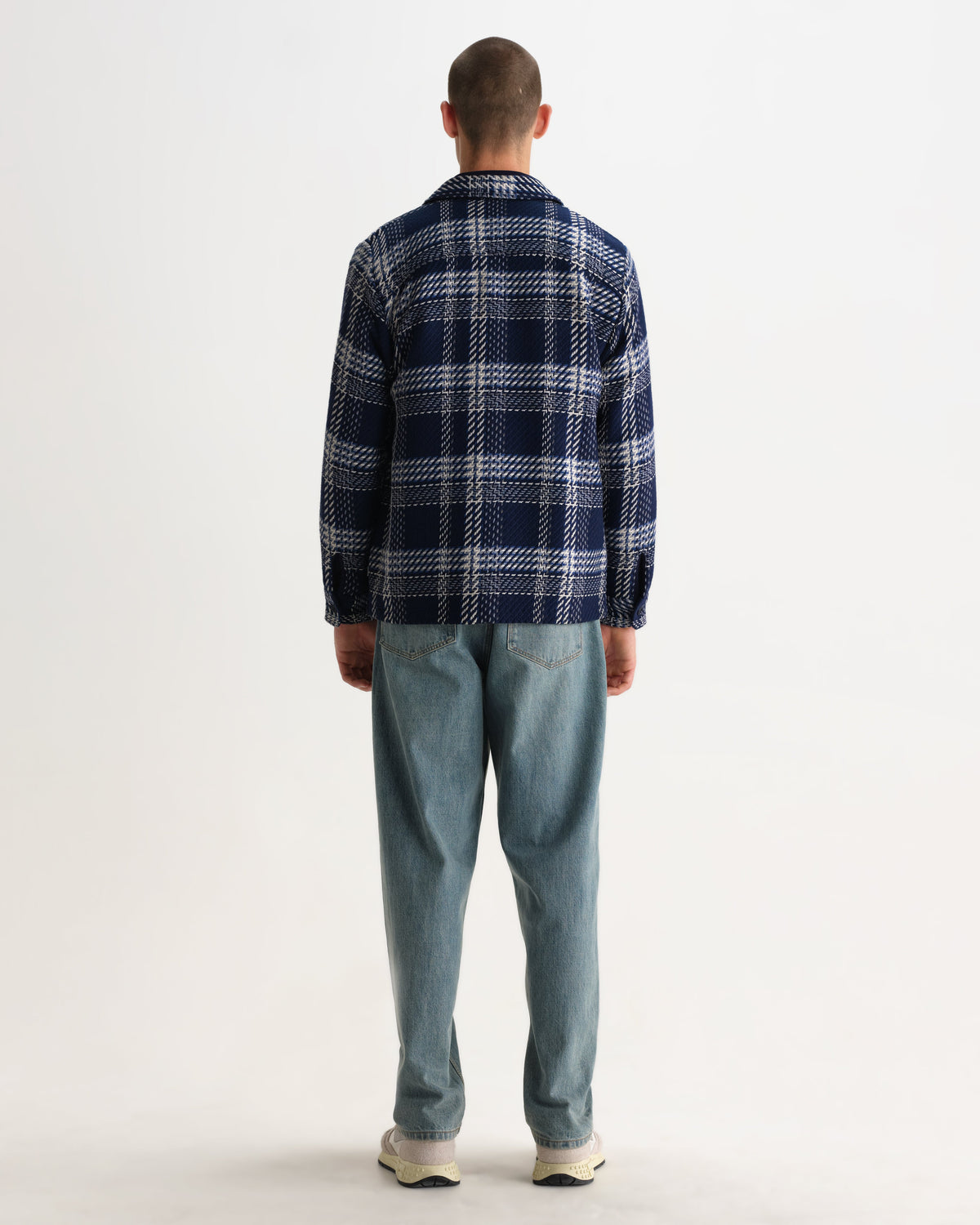 Whiting - Navy And Ecru Plaid Weave Check Overshirt