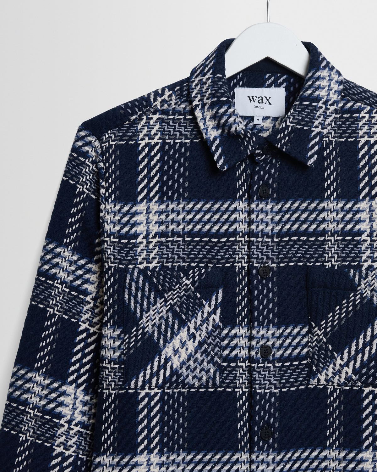 Whiting - Navy And Ecru Plaid Weave Check Overshirt