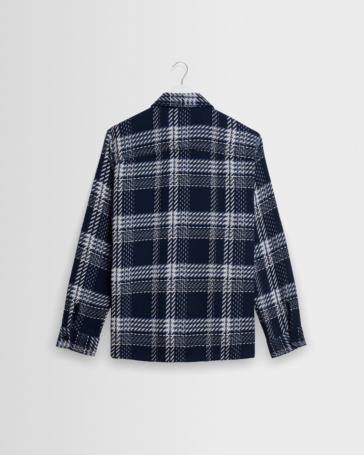 Whiting - Navy And Ecru Plaid Weave Check Overshirt