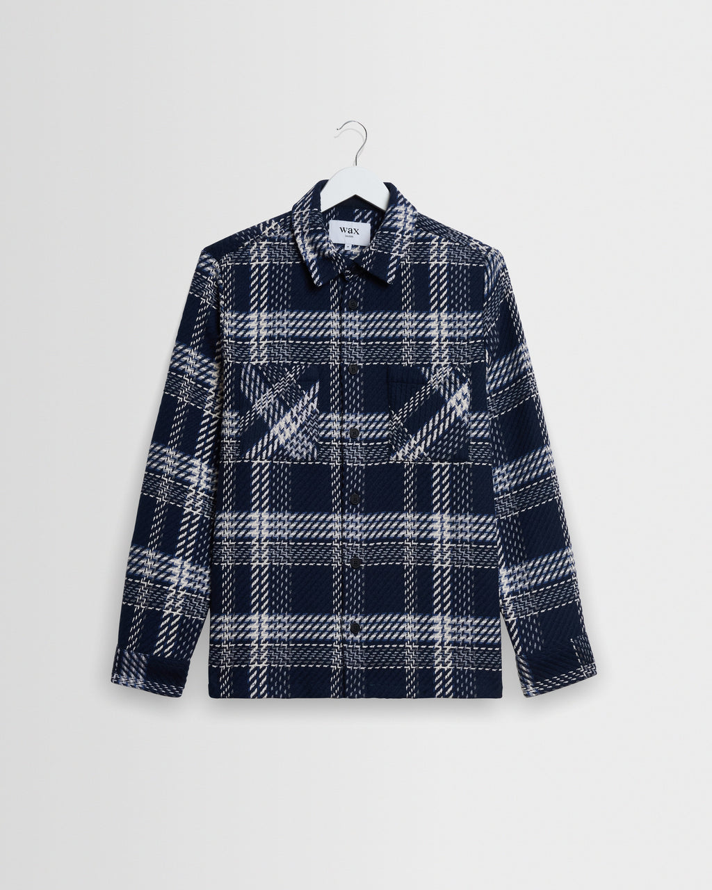 Whiting - Navy And Ecru Plaid Weave Check Overshirt