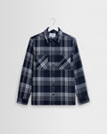 Whiting - Navy And Ecru Plaid Weave Check Overshirt