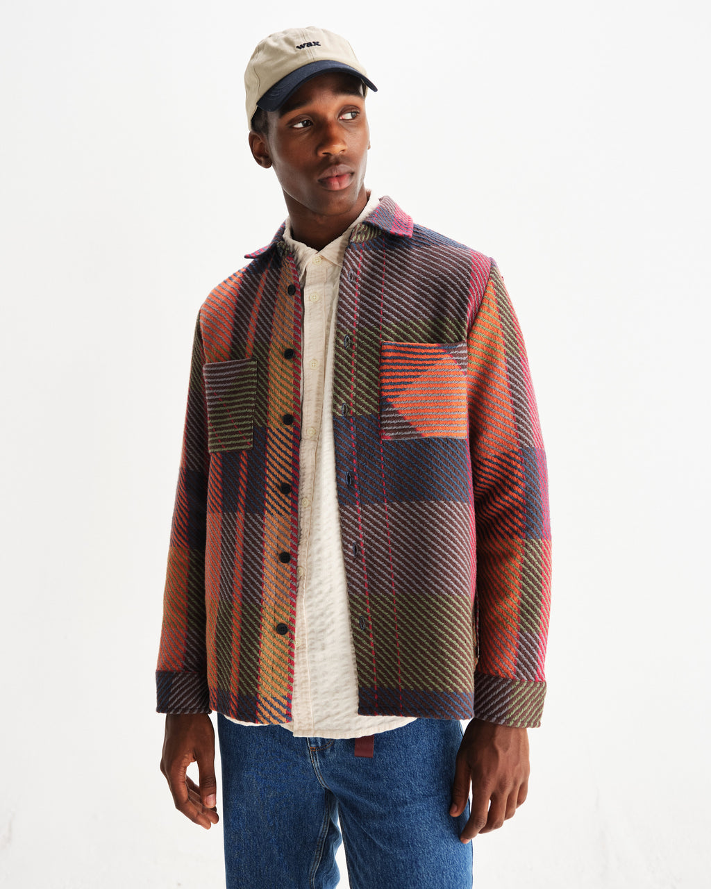 Whiting - Orange And Multicolour Tempo Check Overshirt