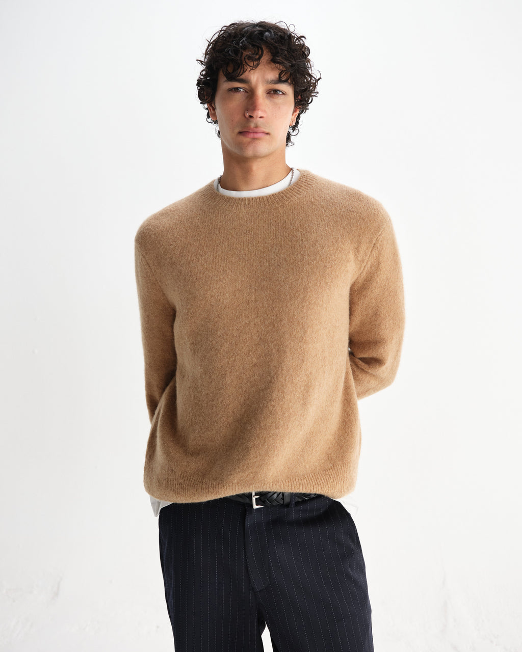 Wilde - Camel Fluffy Wool Crewneck