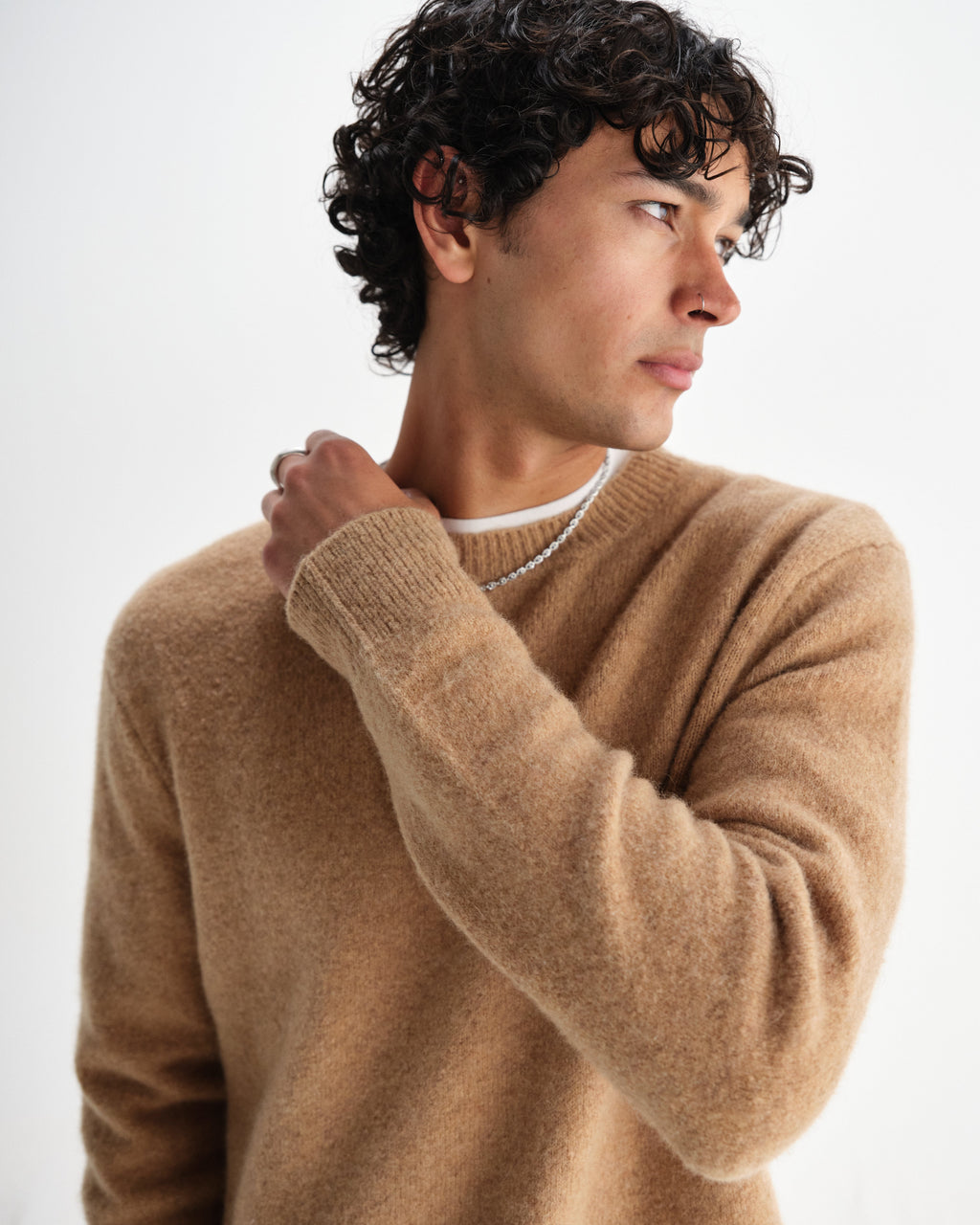 Wilde - Camel Fluffy Wool Crewneck