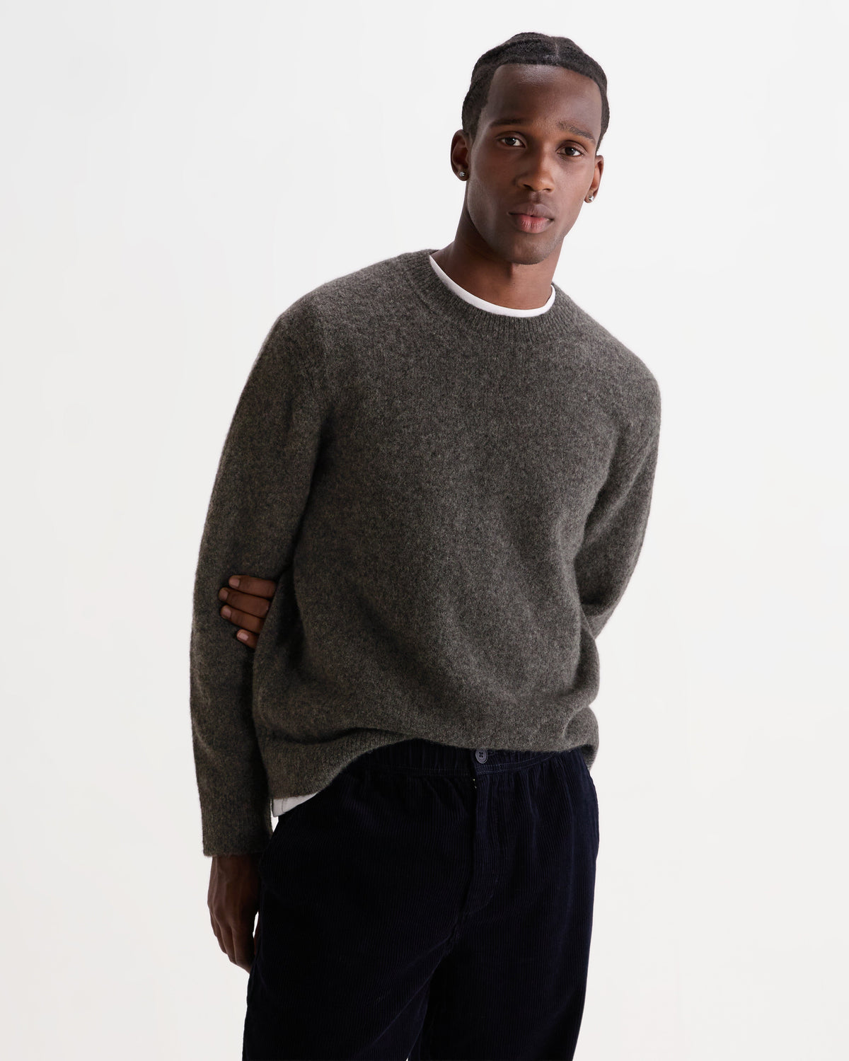 Wilde - Charcoal Fluffy Wool Crewneck