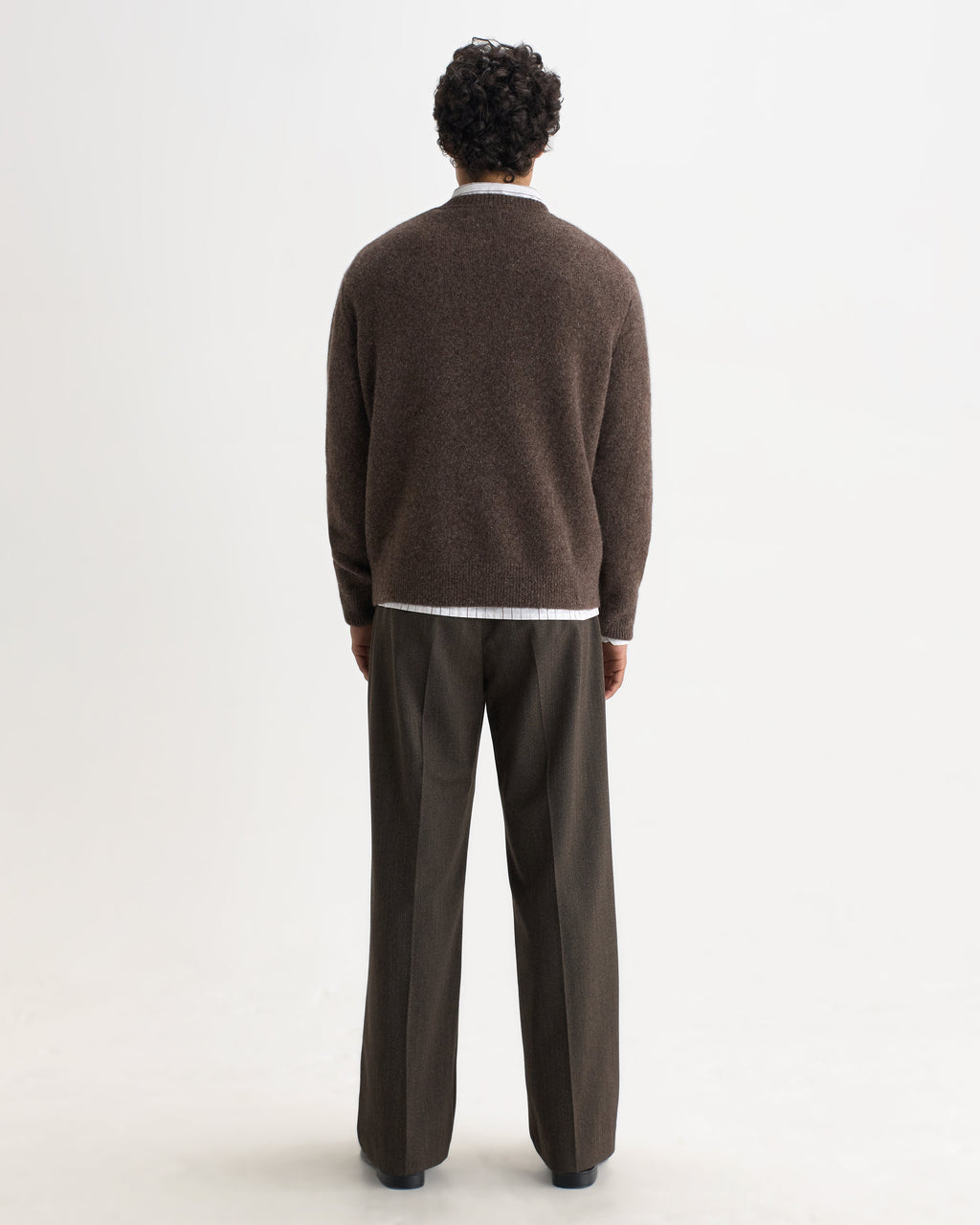 Wilde - Chocolate Brown Fluffy Wool Crewneck