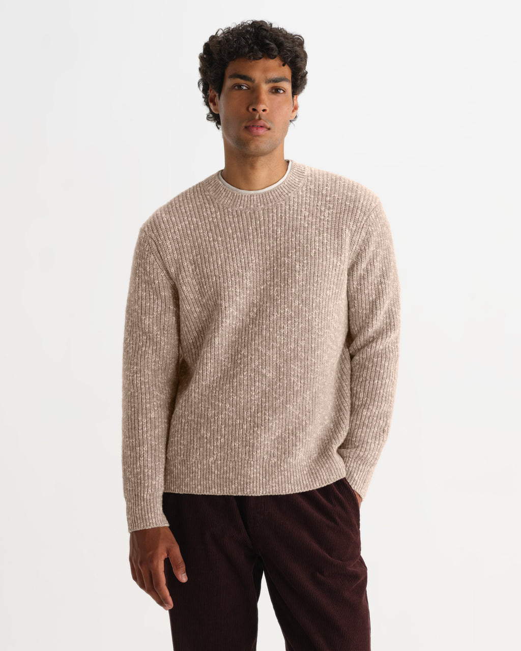 Wilde - Natural Fleck Rib Wool Crewneck