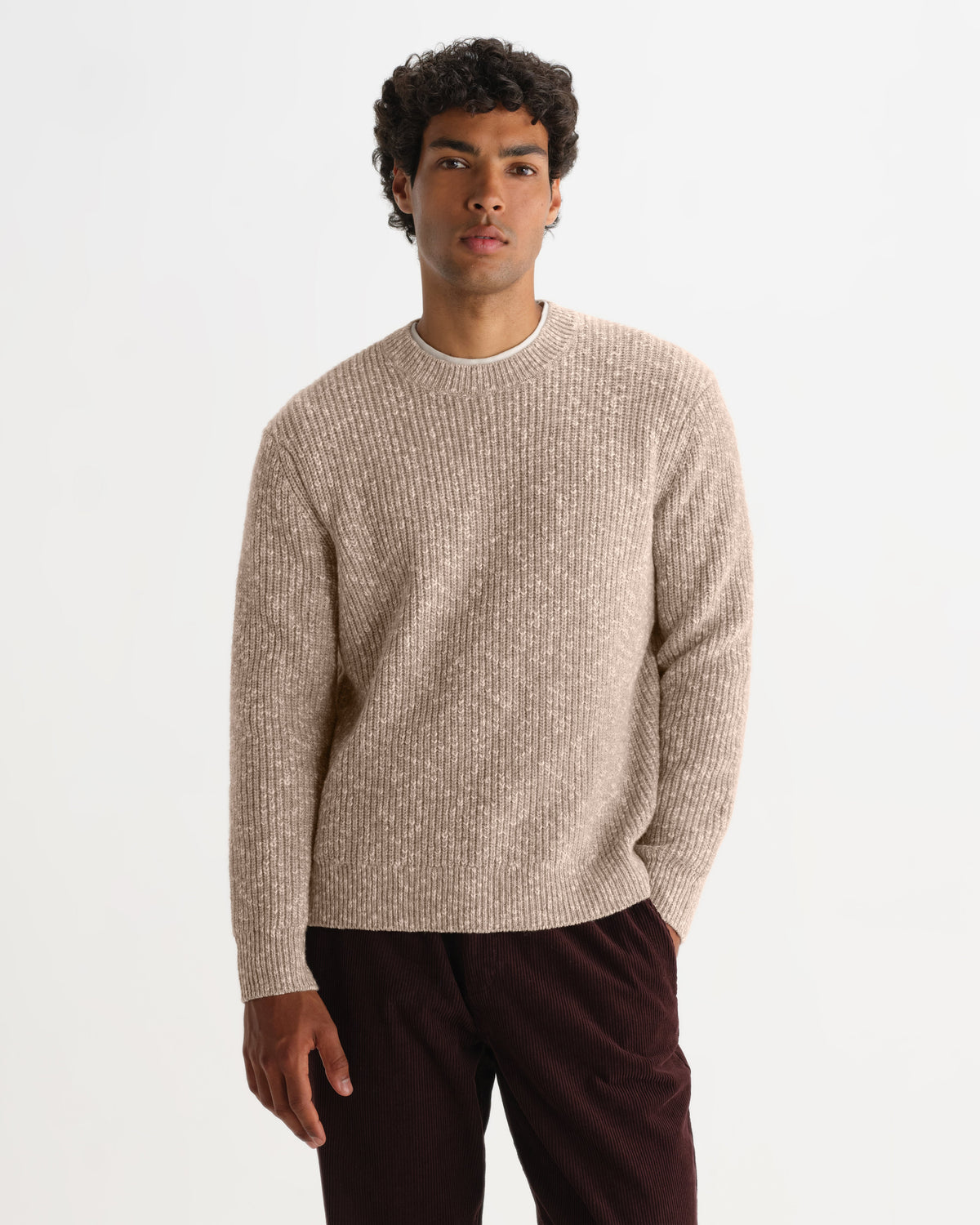 Wilde - Natural Fleck Rib Wool Crewneck