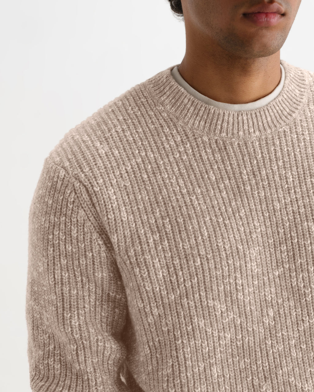 Wilde - Natural Fleck Rib Wool Crewneck