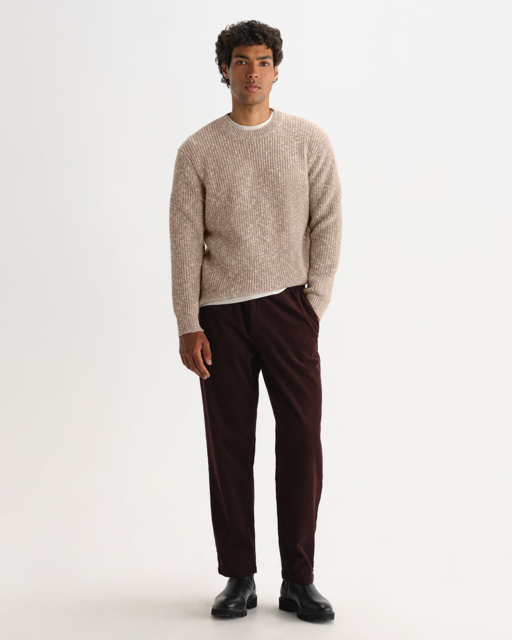 Wilde - Natural Fleck Rib Wool Crewneck