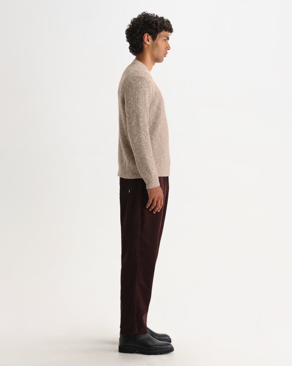 Wilde - Natural Fleck Rib Wool Crewneck