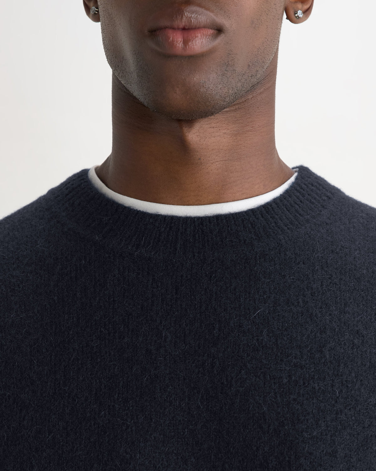 Wilde - Navy Fluffy Wool Crewneck