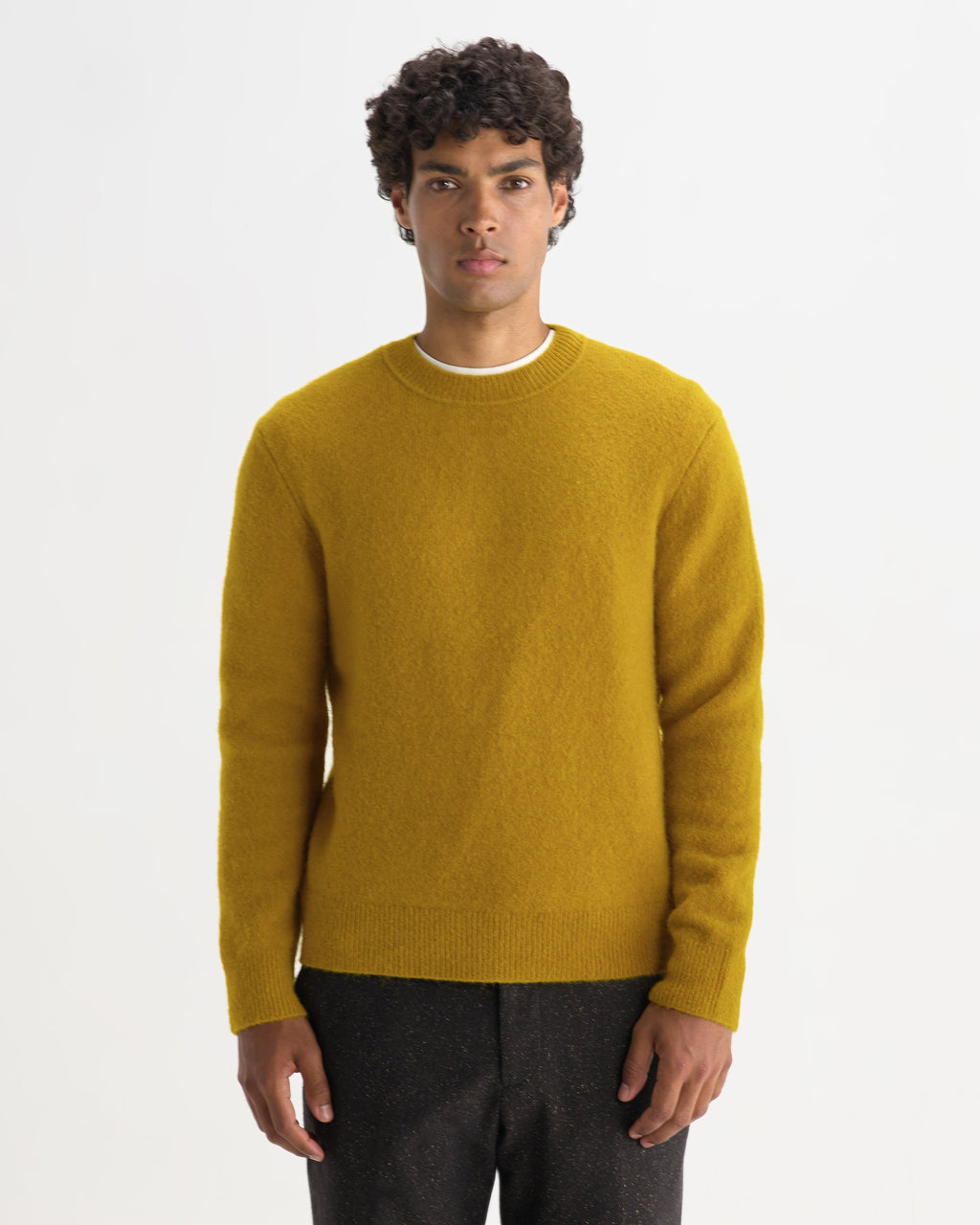 Wilde - Olive Fluffy Wool Crewneck