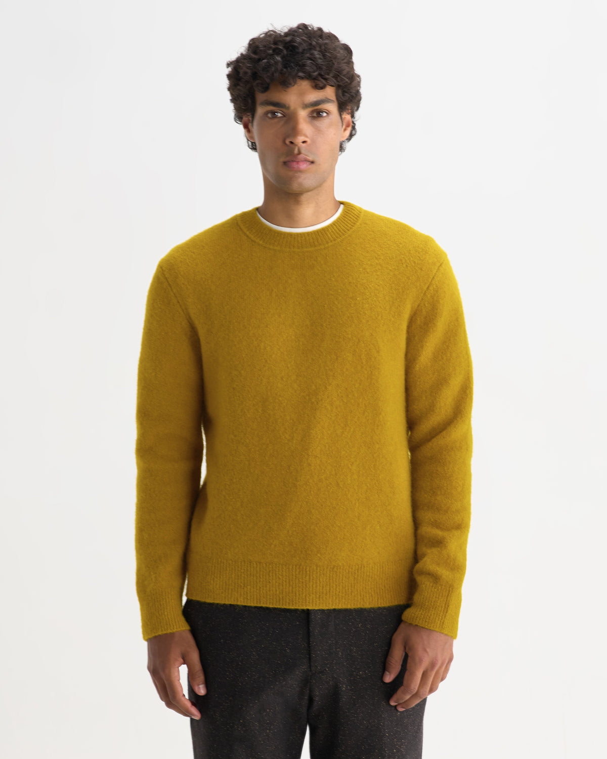 Wilde - Olive Fluffy Wool Crewneck