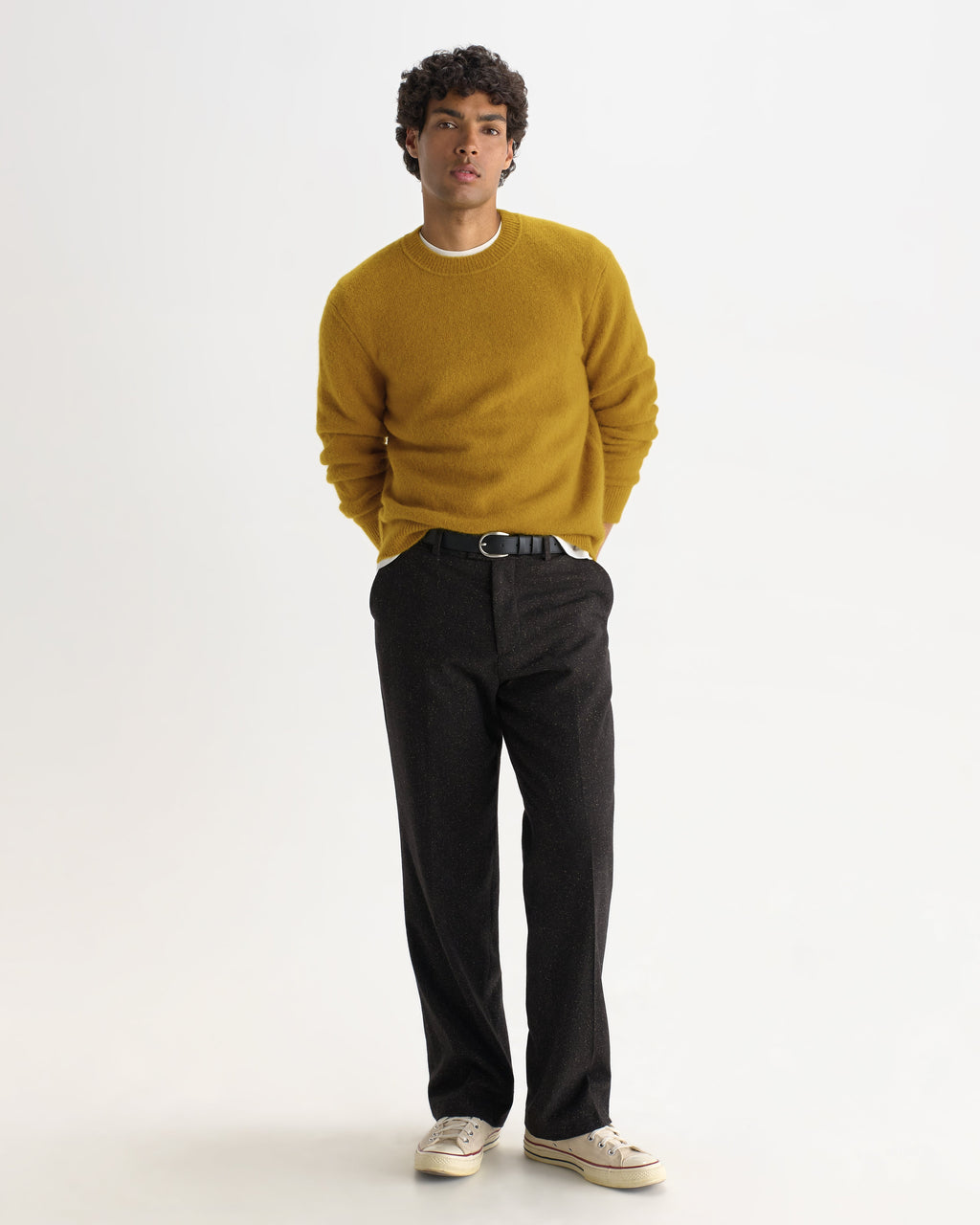 Wilde - Olive Fluffy Wool Crewneck
