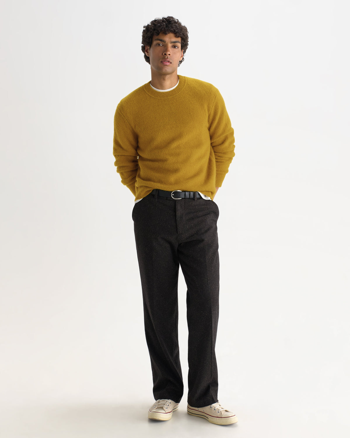 Wilde - Olive Fluffy Wool Crewneck